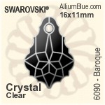 Swarovski XIRIUS Flat Back No-Hotfix (2088) SS30 - Clear Crystal With Platinum Foiling