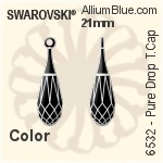 Swarovski Pure Drop (Half Hole) With Trumpet Cap Pendant (6532) 21mm - Color