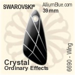 施華洛世奇 Gro羽翼 Crystal Rectangle 吊墜 (6925) 36mm - 白色（半塗層）