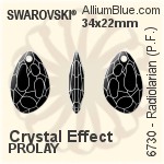 Swarovski Radiolarian (Partly Frosted) Pendant (6730) 34x22mm - Crystal Effect