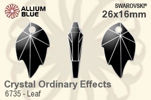 Swarovski Leaf Pendant (6735) 26x16mm - Crystal Effect