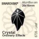 スワロフスキー Leaf ペンダント (6735) 32x20mm - クリスタル