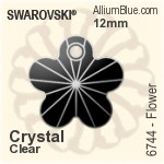 Swarovski Flower Pendant (6744) 12mm - Clear Crystal