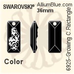 Swarovski Growing Crystal Rectangle Pendant (6925) 36mm - Color