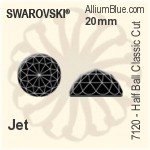 Swarovski Half Ball Classic Cut (7120) 20mm - Jet