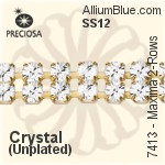 Preciosa Round Maxima 2-Rows Cupchain (7413 7174), Unplated Raw Brass, With Stones in PP24 - Colours