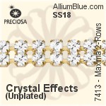 Preciosa Round Maxima 3-Rows Cupchain (7413 7177), Unplated Raw Brass, With Stones in SS18 - Clear Crystal