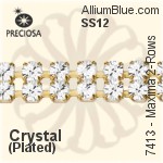 Preciosa Round Maxima 2-Rows Cupchain (7413 7174), Unplated Raw Brass, With Stones in PP24 - Crystal Effects