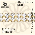 Preciosa Round Maxima 3-Rows Cupchain (7413 7177), Unplated Raw Brass, With Stones in SS18 - Colours
