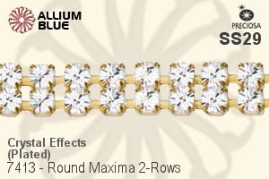 Preciosa Round Maxima 2-Rows Cupchain (7413 7182), Plated, With Stones in SS29 - Crystal Effects