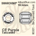 施华洛世奇 BeCharmed Pavé (80301) 10.5mm - CE 珍珠 Silk / Crystal 金en Shadow
