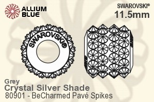 Swarovski BeCharmed Pavé Spikes Bead (80901) 11.5mm - Grey / Crystal Silver Shade