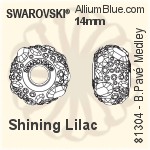 Swarovski BeCharmed Pavé Medley (81304) 15mm - CE Grey / Black Diamond / Jet Hematite / Crystal Silver Shade / Greige