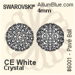 施華洛世奇 Pavé Ball (86001) 4mm - CE Silver / Black Diamond