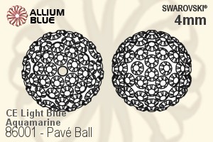 Swarovski Pavé Ball (86001) 4mm - CE Light Blue / Aquamarine