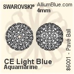 施華洛世奇 Pavé Ball (86001) 4mm - CE Light Blue / Aquamarine