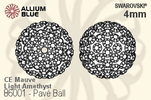 施华洛世奇 Pavé Ball (86001) 4mm - CE Mauve / Light Amethyst