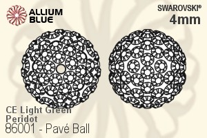 スワロフスキー Pavé Ball (86001) 4mm - CE Light Green / Peridot
