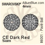 スワロフスキー Pavé Ball (86001) 4mm - CE Dark Red / Siam