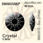 Swarovski STRASS Sun / 2-hole (8950/0012) 40mm - Clear Crystal