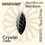 施华洛世奇 STRASS Twist / 2-hole (8950/8012) 50x18mm - Clear Crystal