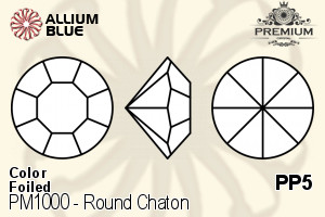 PREMIUM CRYSTAL Round Chaton PP5 Light Sapphire F