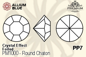 PREMIUM Round Chaton (PM1000) PP7 - Crystal Effect With Foiling
