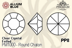 PREMIUM CRYSTAL Round Chaton PP8 Crystal F