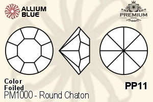 PREMIUM CRYSTAL Round Chaton PP11 Aqua F