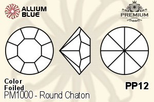PREMIUM CRYSTAL Round Chaton PP12 Peridot F