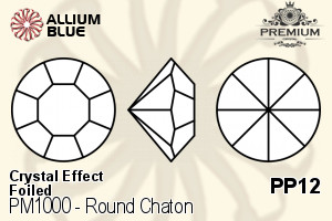 PREMIUM Round Chaton (PM1000) PP12 - Crystal Effect With Foiling
