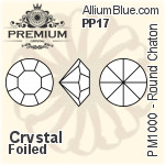 PREMIUM Round Chaton (PM1000) PP17 - Clear Crystal With Foiling