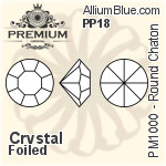 PREMIUM Round Rose Flat Back (PM2000) SS12 - Clear Crystal With Foiling