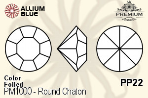 PREMIUM CRYSTAL Round Chaton PP22 Sapphire F
