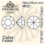 プレミアム ラウンド チャトン (PM1000) PP22 - カラー 裏面フォイル