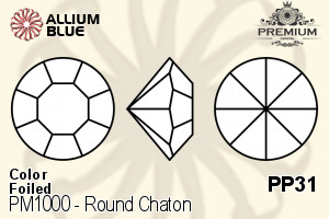 PREMIUM CRYSTAL Round Chaton PP31 Fuchsia F