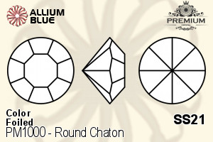 PREMIUM CRYSTAL Round Chaton SS21 Light Sapphire F