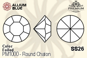 PREMIUM CRYSTAL Round Chaton SS26 Light Siam F