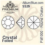 PREMIUM Round Chaton (PM1000) SS29 - Clear Crystal With Foiling