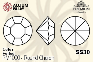PREMIUM CRYSTAL Round Chaton SS30 Light Sapphire F