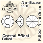 PREMIUM Round Chaton (PM1000) SS38 - Crystal Effect With Foiling