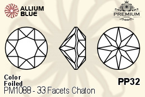 PREMIUM CRYSTAL 33 Facets Chaton PP32 Blue Zircon F