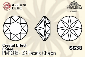 PREMIUM CRYSTAL 33 Facets Chaton SS38 Crystal Golden Shadow F