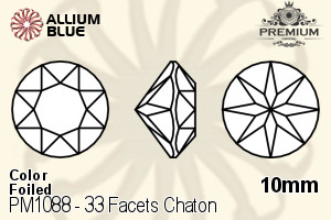 PREMIUM CRYSTAL 33 Facets Chaton 10mm Light Siam F