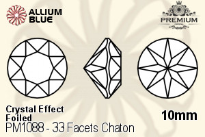 PREMIUM CRYSTAL 33 Facets Chaton 10mm Crystal Metallic Sunshine F