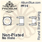 PREMIUM Round Stone Setting (PM1100/S), No Hole, PP24 (3.0 - 3.2mm), Unplated Brass