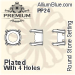 PREMIUM Round Stone Setting (PM1100/S), With Sew-on Holes, SS30 (6.3 - 6.5mm), Plated Brass