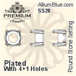 PREMIUM Pear 石座, (PM4320/S), 縫い穴付き, 14x10mm, メッキあり 真鍮