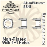 PREMIUM Round Stone Setting (PM1100/S), No Hole, SS50 (11.7 - 12.0mm), Unplated Brass