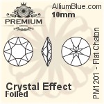 PREMIUM Flat Chaton (PM1201) 10mm - Crystal Effect With Foiling